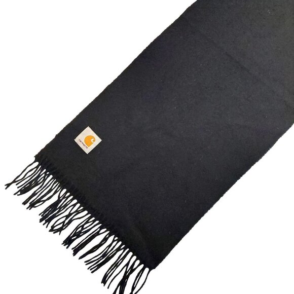 Carhartt Classic Retro Vintage Black Wool Scarf - Picture 5 of 9